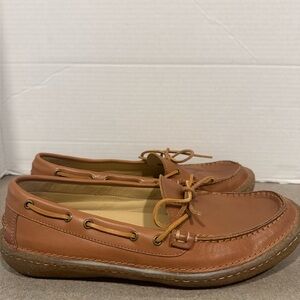 Luca Drift Camp Tan Leather Moc Toe Shoes